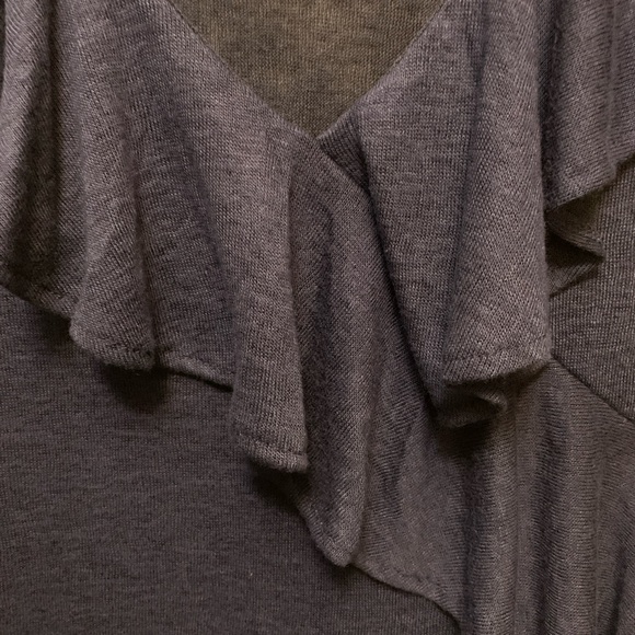 MARBLE Oversized Deep Navy Blue Light Knit Ruffle Tank Top - Picture 4 of 6